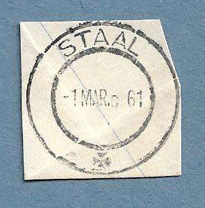 1961-Staal Cancel/Postmark/Post Mark