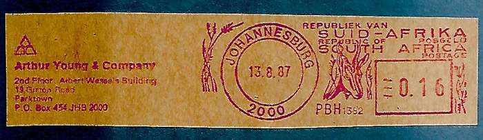 1987-Johannesburg Cancel/Postmark/Post Mark