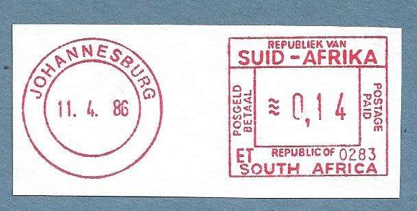 1986-Johannesburg Cancel/Postmark/Post Mark