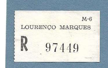 Registration Label-Lourenco Marques R 97449