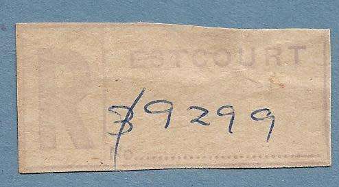 Registration Label-Estcourt-R 9299
