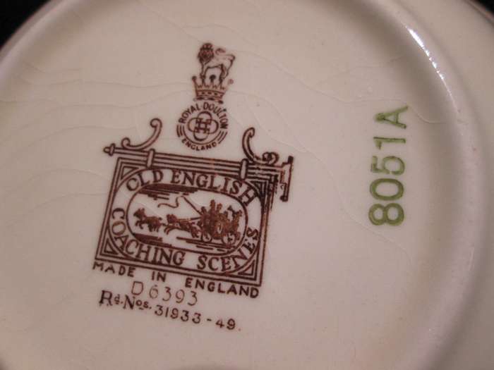 Serving Ware-Royal Doulton Bowl-Old English Coaching Scenes-D6393/8051A