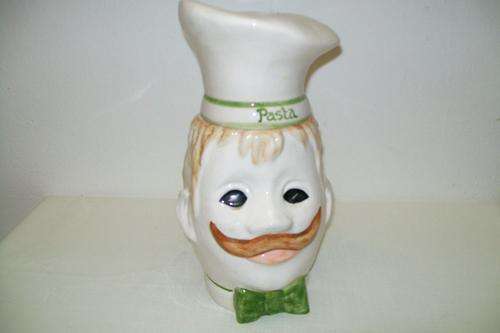 Very Large Ceramic Container in shape of a Chef's Head for Pasta / Macaroni