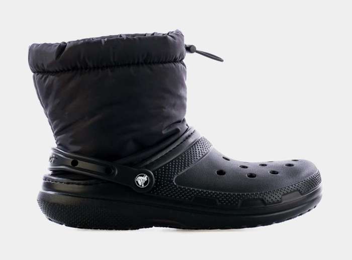 CROCS WINTER FLEECE Unisex Classic Lined Neo Puff Boot - Size UK M8 W9 (BLACK)