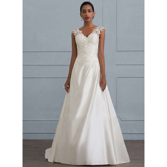 Womans Cross Border Solid Color Hollow Backless Wedding Dress***Free Shipping***