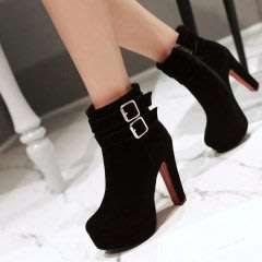 Fashion Buckle High Heel Boots