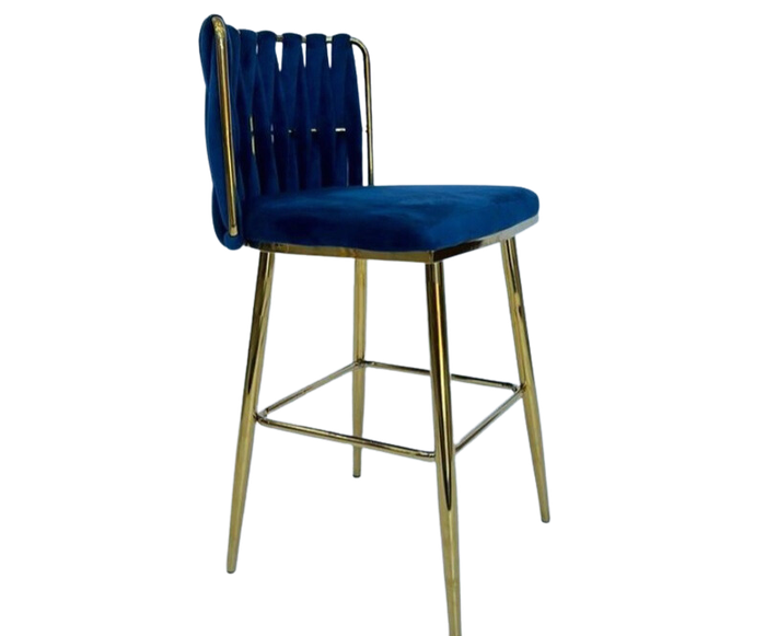GOF Furniture - Zuri High Counter Velvet Bar Stool, Blue