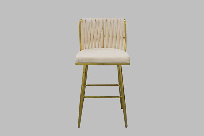 GOF Furniture - Zuri High Counter Velvet Bar Stool, Beige