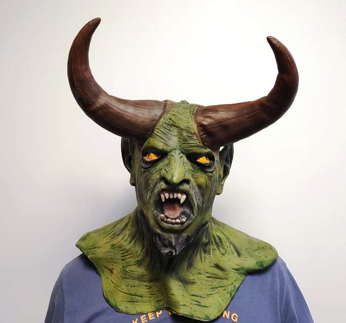Horned Demon Beast Latex Mask