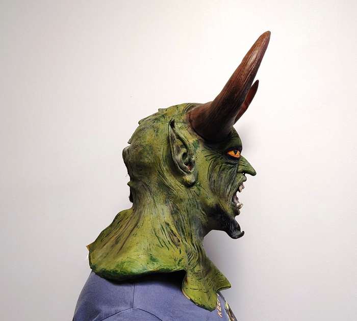 Horned Demon Beast Latex Mask