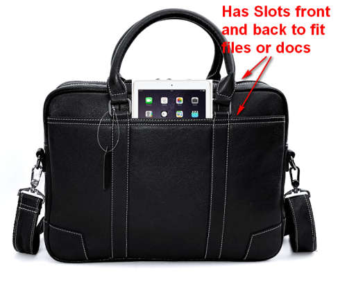 Full Grain 100% Genuine Leather Briefcase (only in dark brown)