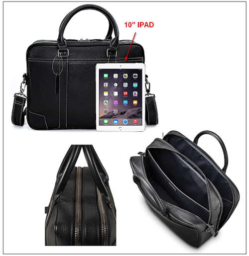 Full Grain 100% Genuine Leather Briefcase (only in dark brown)
