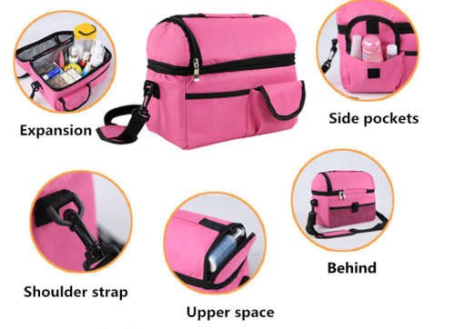 Double Layer Thermal Insulated Lunch Bag