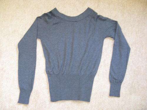Mango Round Neck Grey Top (Size 6)