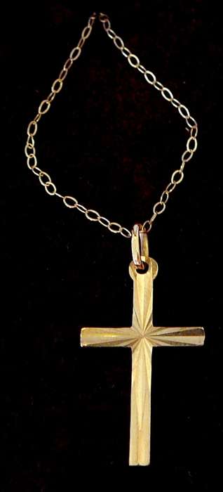 9 ct Gold Cross on 9 ct Fine Gold Chain