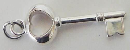 A Sterling Silver 21st Key with the Bow in the Shape of a Heart