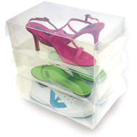 Clear Shoe Boxes - PACK OF 3 - Endless Uses....