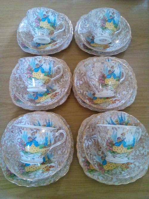 Colclough crinoline ladies teaset