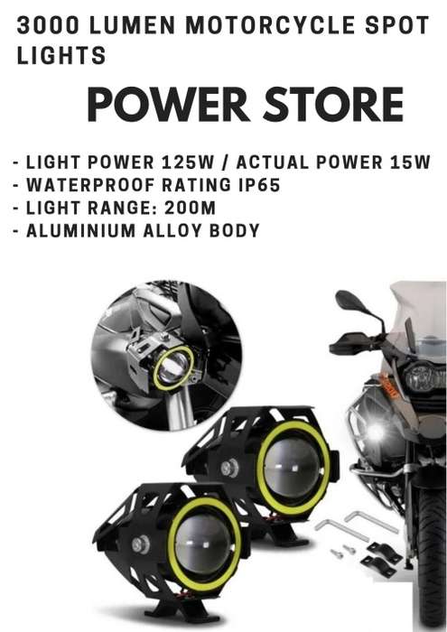 MOTORCYCLE LED SPOT LIGHT 3000 LUMEN WITH DIM & BRIGHT FUNCTION