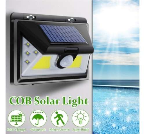 COB + LED PIR SOLAR WALL LIGHT / 500 LM / WALKWAY LIGHTS / GARDEN LIGHTS / CAMPING LIGHTS