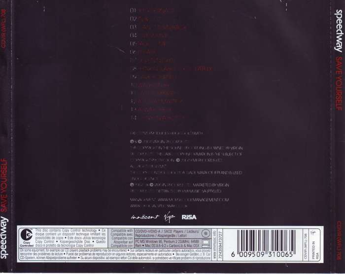 SPEEDWAY - Save yourself (CD, promo) CDVIR (WFL) 708 NM (R25 SALE)