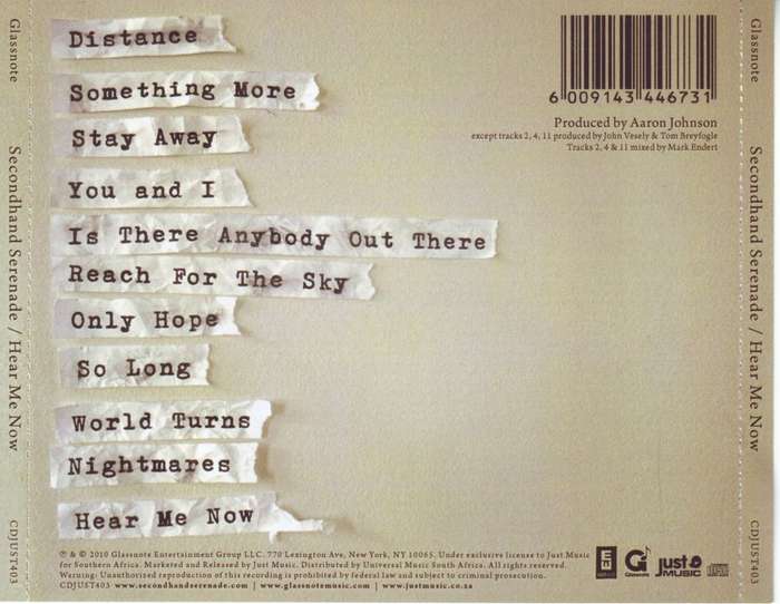 SECONDHAND SERENADE - Hear me now (CD) CDJUST 403 NM