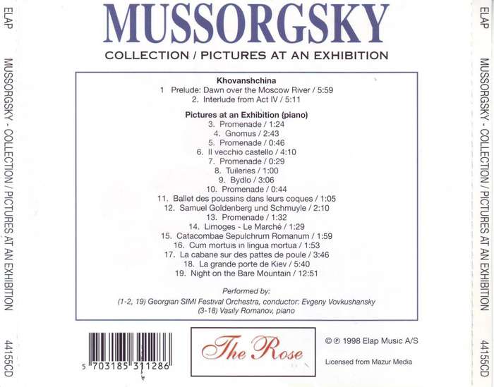 MUSSORGSKY - Collection / Pictures at an exhibition (CD) 44155CD EX (R25 SALE)