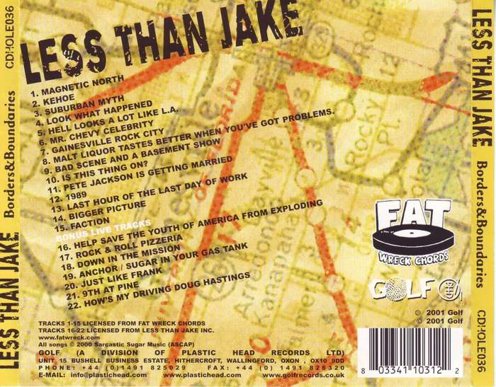LESS THAN JAKE - Borders and boundaries (CD, limited edition) CDHOLE036 EX