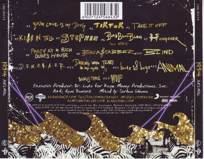 KESHA - Animal (CD) CDRCA 7258 NM