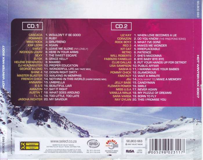 HOT WINTER MIX 2007 - Compilation (double CD) SELBCD 663 NM  (R25 SALE)