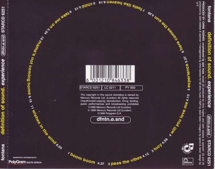 DEFINITION OF SOUND - Experience (CD) STARCD 6251 NM (R25 SALE)
