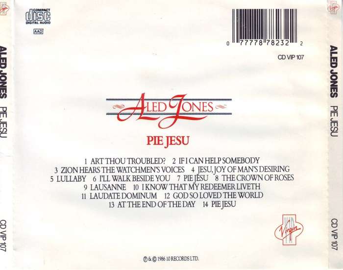 ALED JONES - Pie jesu CD VIP 107 EX (R25 SALE)