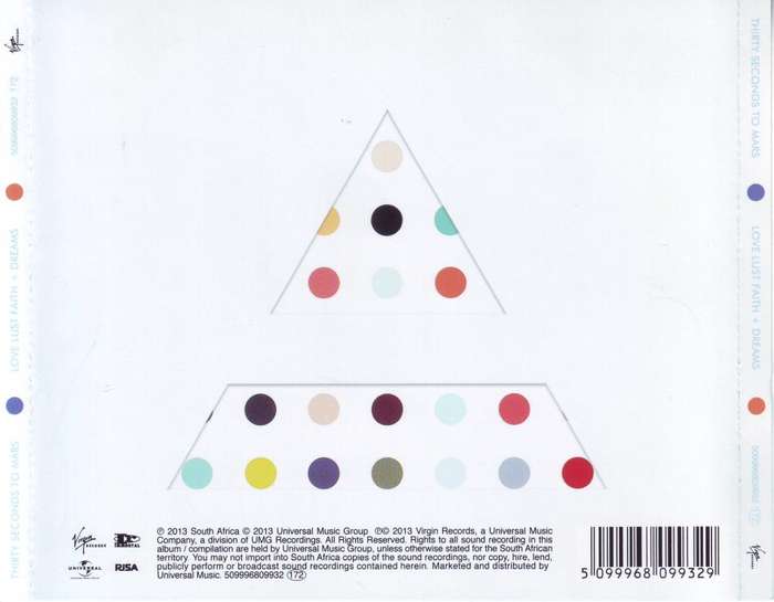30 SECONDS TO MARS - Love lust faith + dreams (small sticker on disc) EX