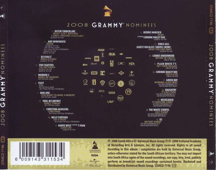 2008 GRAMMY NOMINEES  - Compilation  (CD) STARCD 7196 NM