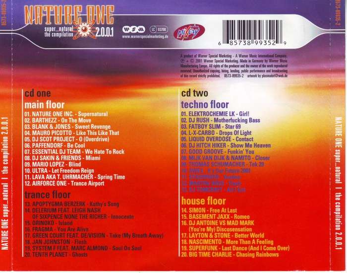 NATURE ONE super_natural the compilation 2.0.0.1. (double CD) 8573-89935-2