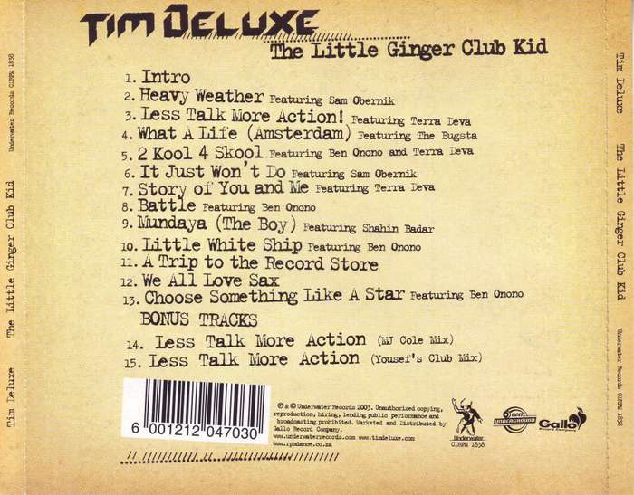 TIM DELUXE - The little ginger club kid (CD) CDRPM 1838 EX