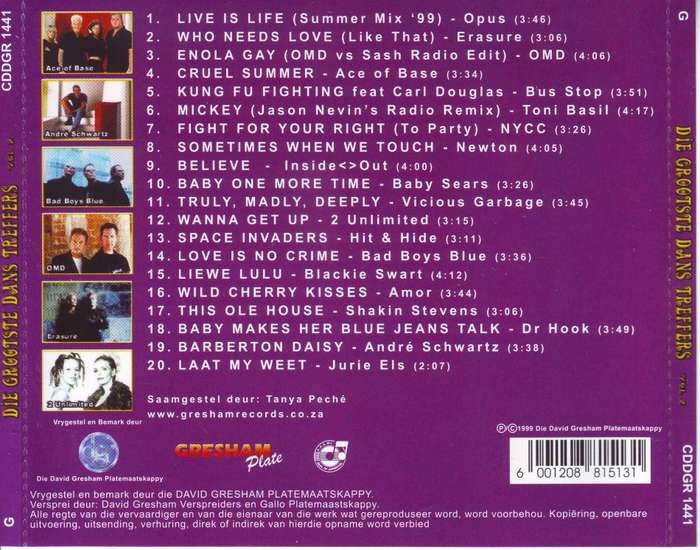 DIE GROOTSTE DANS TREFFERS VOL. 2 - Compilation CDDGR 1441 G EX (R25 SALE)