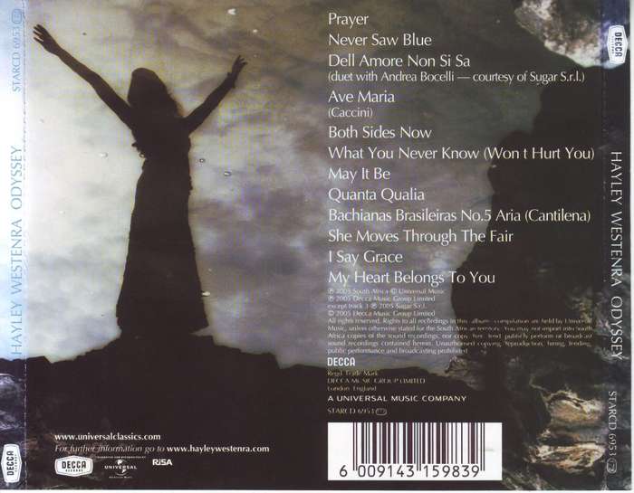 HAYLEY WESTENRA - Odyssey (CD) STARCD 6953  NM