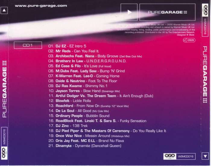 PURE GARAGE III (CD 1) - Mixed live by EZ (R25 SALE)