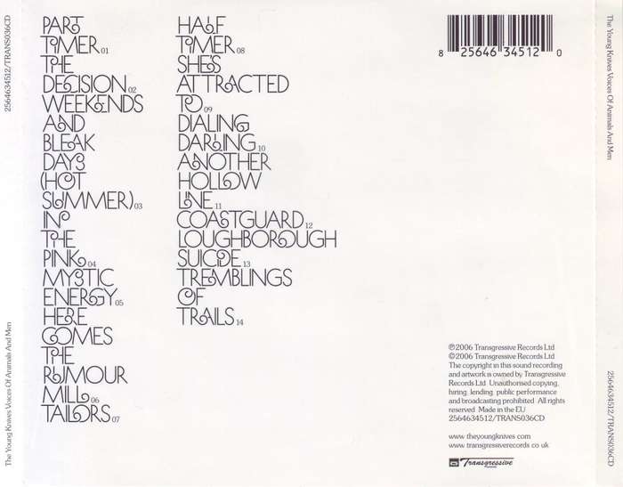 THE YOUNG KNIVES - Voices of animals and men (CD) 2564634512 / TRANS036CD NM- (R25 SALE)