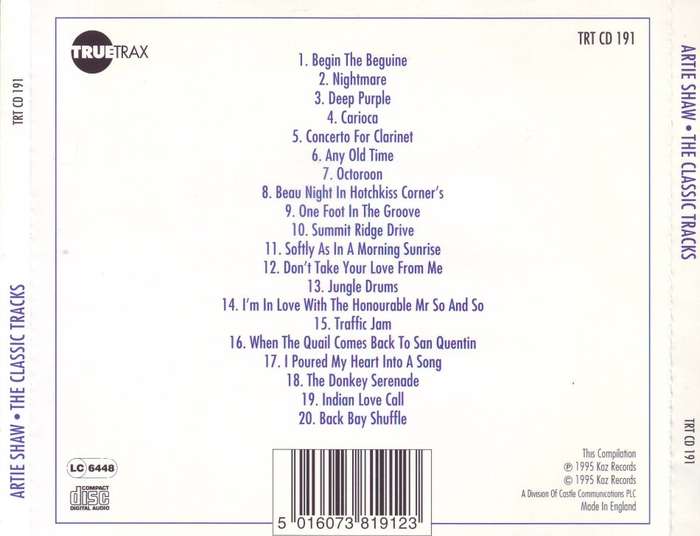 ARTIE SHAW - The classic tracks (CD) TRT CD 191 EX