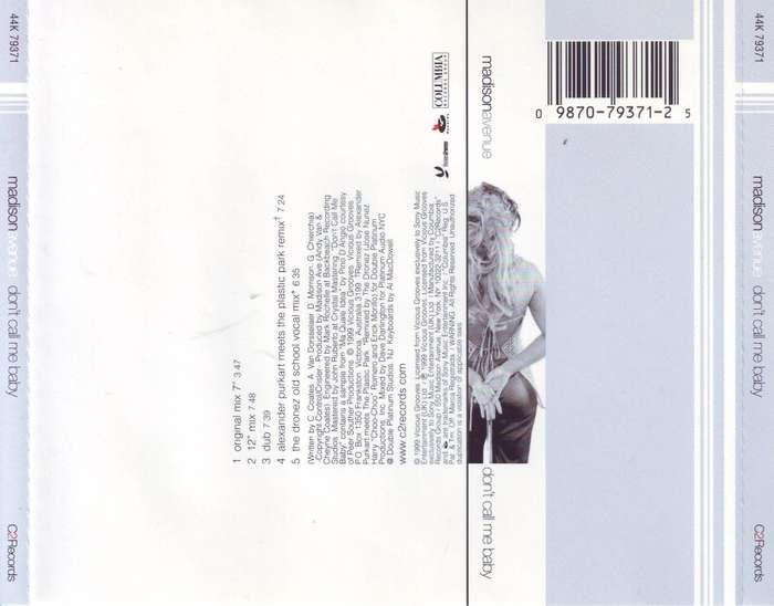 MADISON AVENUE - Don`t call me baby (CD, maxi single) 44K 79371 NM-