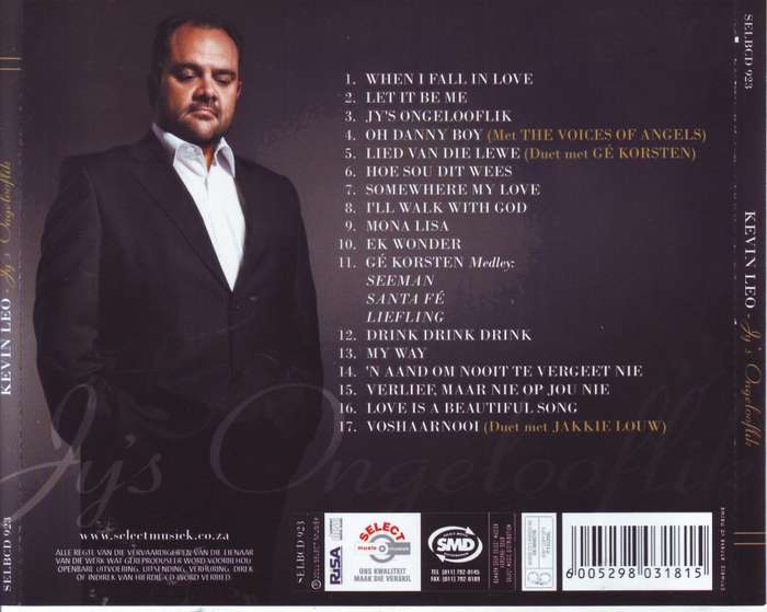 KEVIN LEO - Jy`s ongelooflok (CD) SELBCD 923  (R25 SALE)