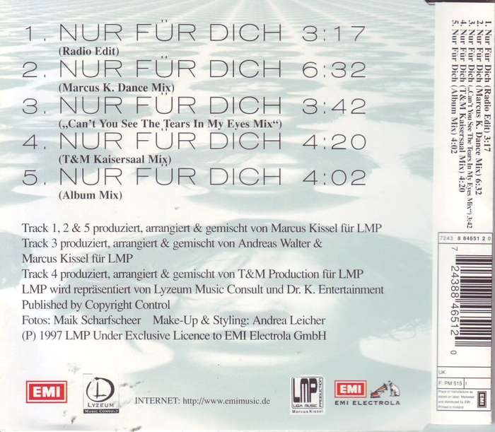 ALINA - Nur fur dich (CD single) 7243 8 84651 2 0 EX