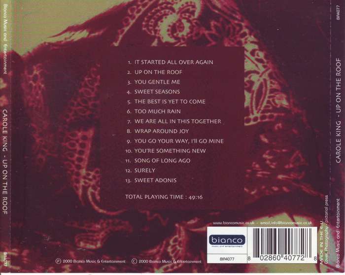 Carole King - Up on the Roof (CD) BIA4077