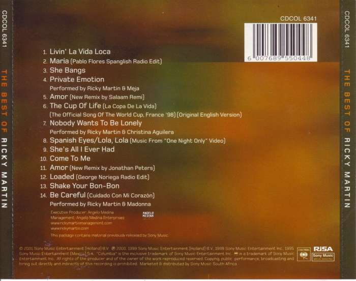RICKY MARTIN - The Best Of Ricky Martin (CD) CDCOL 6341 NM-