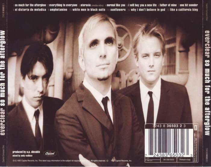 EVERCLEAR - So much for the afterglow (CD) 7243 8 36503 2 3 EX