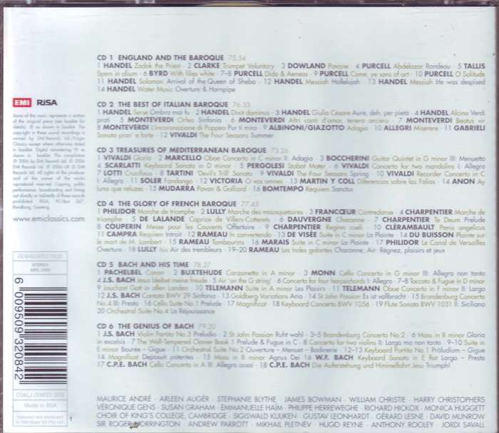 100 BEST BAROQUE - Compilation (6 CD set) CDELJ (SWFD)208 EX