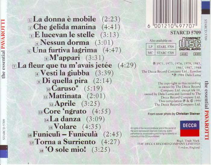 PAVAROTTI - The Essential Pavarotti (CD) STARCD 5709 EX