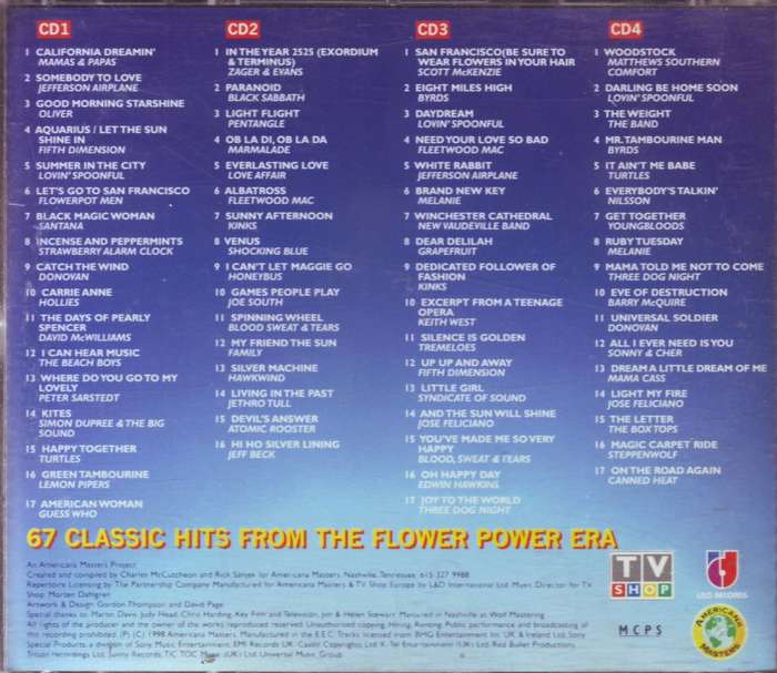 THE LOVE GENERATION: 67 CLASSIC HITS FROM THE FLOWER POWER ERA (4CD set) LBSCD0018 EX/VG+/EX/EX